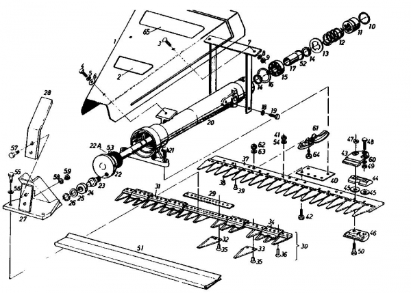 Ersatzteile Gutbrod Balkenmäher BM 100 4/BS Typ: 07507.02  (1990) Mähbalken