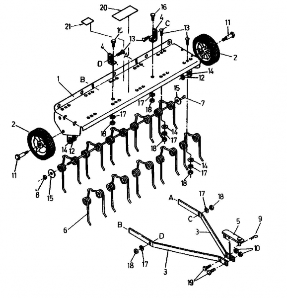 Ersatzteile Zubehör Garten- und Rasentraktoren Rasenlüfter RSK 100 Typ: 04012.05  (1990) Grundgerät