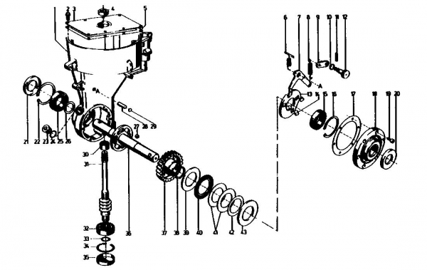 Ersatzteile Gutbrod Motorhacken MB 65-35 Typ: 07516.01  (1990) Getriebe