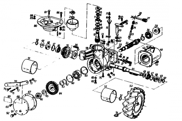 Ersatzteile Gutbrod Balkenmäher BM 100 4/BS Typ: 07507.02  (1990) Getriebe