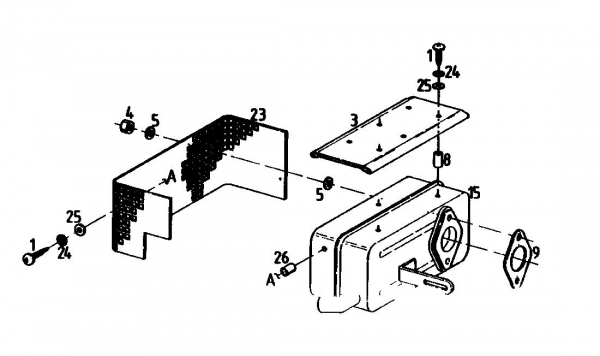 Ersatzteile Gutbrod Balkenmäher BM 100 4/BS Typ: 07507.02  (1990) Auspuff