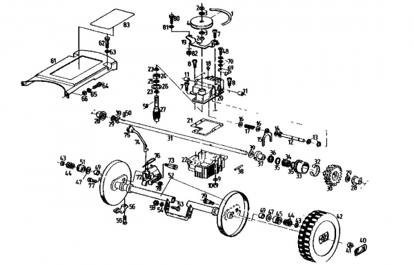 Ersatzteile Gutbrod Motormäher mit Antrieb MS 482 R Typ: 04008.03  (1990) Getriebe
