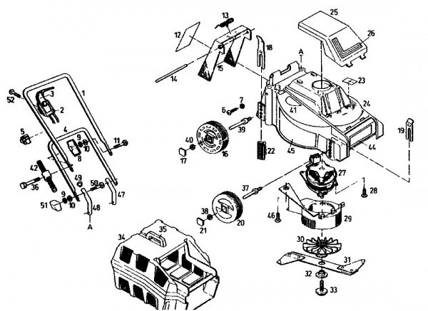 Ersatzteile Golf Elektromäher 140 HE Typ: 02806.02  (1991) Grundgerät