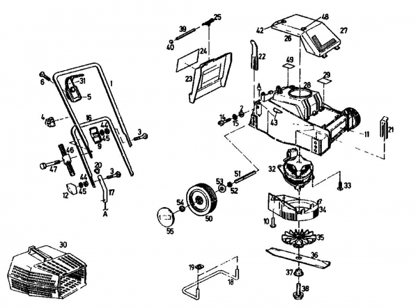 Ersatzteile Golf Elektromäher 132 HE Typ: 02845.08  (1991) Grundgerät