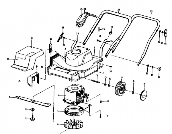 Ersatzteile Golf Elektromäher 130 SE Typ: 02804.01  (1991) Grundgerät