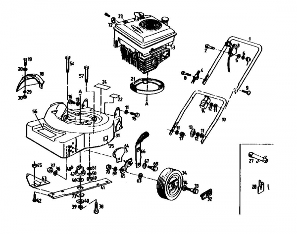 Ersatzteile Gutbrod Motormäher Turbo SBS Typ: 02670.02 (1991) Grundgerät