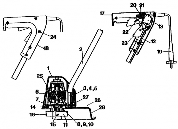 Ersatzteile Gutbrod Elektrotrimmer FE 24-20 Typ: 02858.07  (1991) Grundgerät