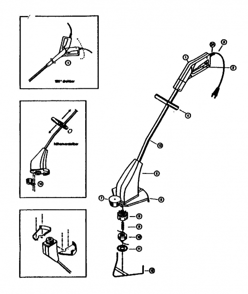 Ersatzteile Gutbrod Elektrotrimmer FE 24-45 Typ: 02811.02  (1991) Grundgerät