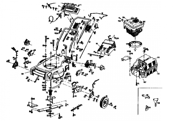 Ersatzteile Gutbrod Motormäher mit Antrieb HB 47 R-4 BS Typ: 04001.01  (1991) Grundgerät