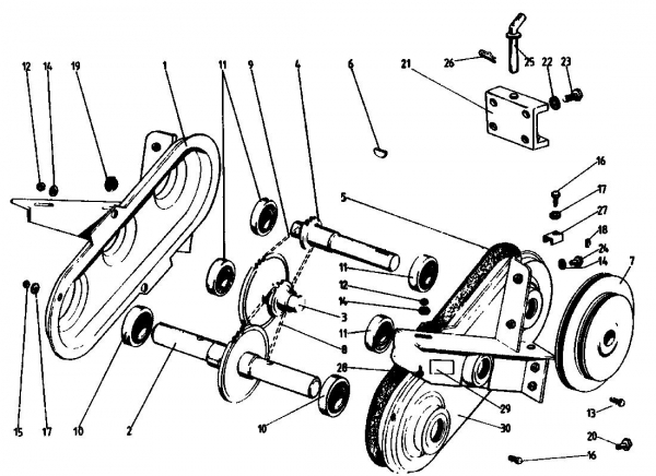 Ersatzteile Golf Motorhacken 160 MS 4 Typ: 07514.02  (1991) Kettenkasten