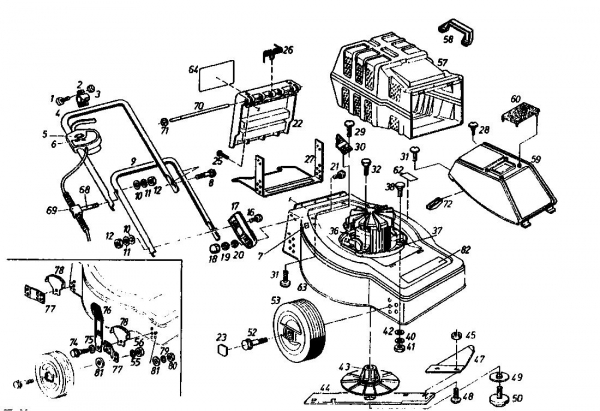 Ersatzteile Diana Elektromäher 45 E Typ: 02881.08  (1991) Grundgerät