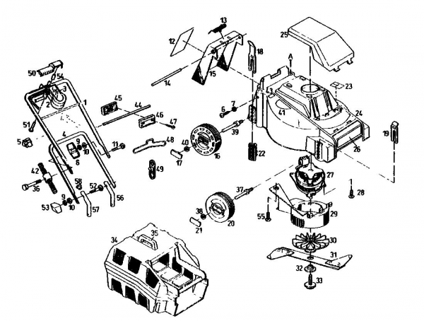 Ersatzteile Gutbrod Elektromäher HE 40 Typ: 02806.01  (1991) Grundgerät