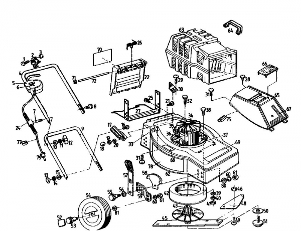 Ersatzteile Golf Elektromäher 345 HLE Typ: 02841.06  (1991) Grundgerät