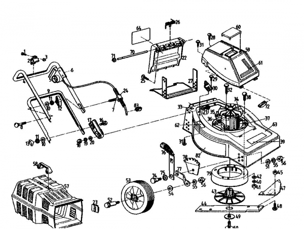 Ersatzteile Golf Elektromäher 345 HLES Typ: 02841.07  (1991) Grundgerät