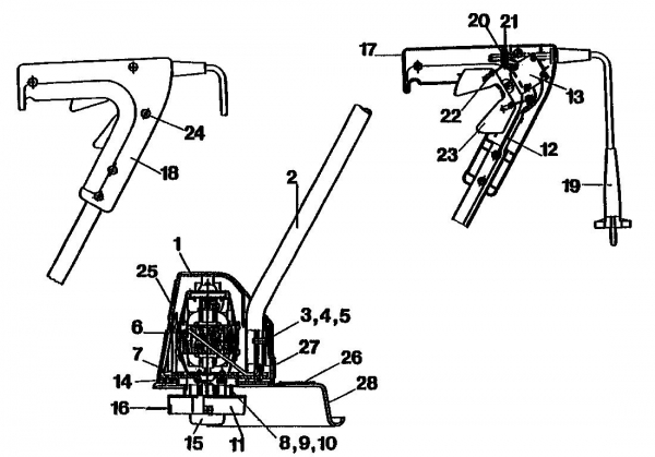 Ersatzteile Golf Elektrotrimmer 420 RAPS Typ: 02811.01  (1991) Grundgerät