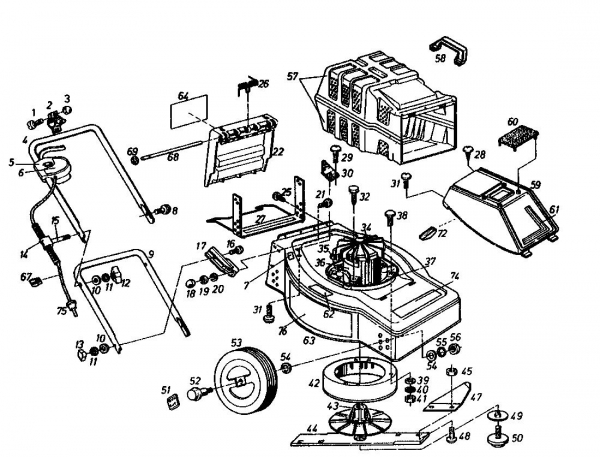 Ersatzteile Golf Elektromäher 345 HE Typ: 02841.05  (1991) Grundgerät