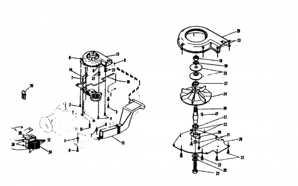 Ersatzteile Gutbrod Rasentraktoren RSB 100-12 Typ: 04015.02  (1992) Gebläsevorrichtung