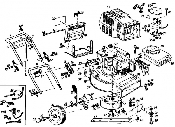 Ersatzteile Golf Motormäher 245 HL 4 E Typ: 02842.03  (1991) Grundgerät