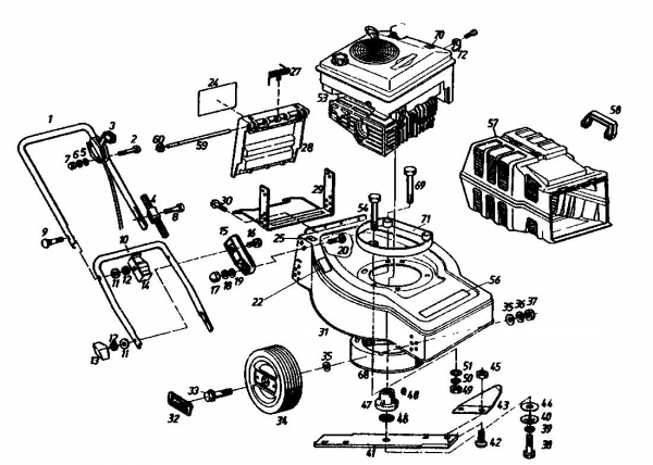 Ersatzteile Gutbrod Motormäher Turbo B Typ: 02893.01  (1991) Grundgerät