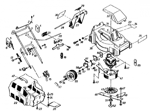 Ersatzteile Gutbrod Elektromäher HE 40 LS Typ: 02653.02  (1991) Grundgerät