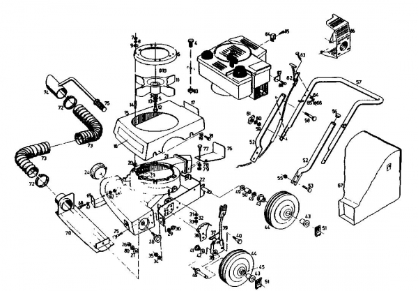 Ersatzteile Gutbrod Laubbläser, Laubsauger LB 55-45 Typ: 02871.01  (1991) Grundgerät