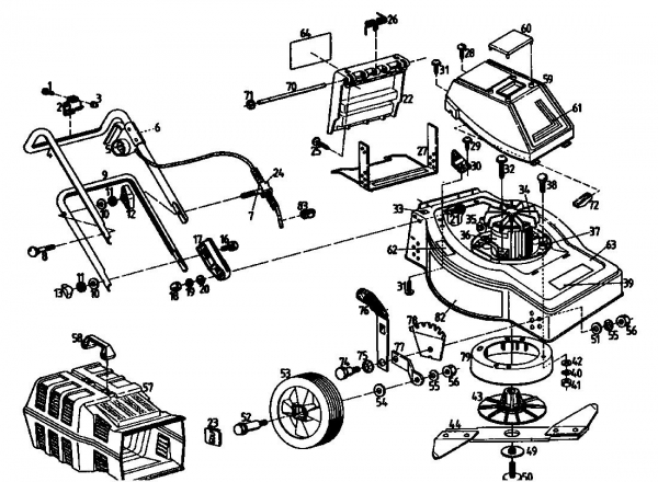 Ersatzteile Golf Elektromäher 345 HLES Typ: 02841.07  (1992) Grundgerät