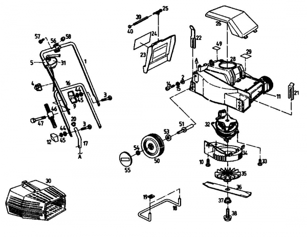 Ersatzteile Verts Loisirs Elektromäher Loisirs 32 E Typ: 02810.05  (1992) Grundgerät