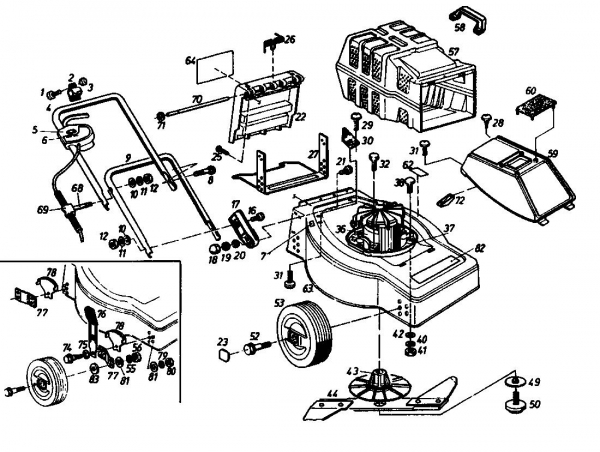 Ersatzteile Verts Loisirs Elektromäher Loisirs 46 E Typ: 02881.09  (1992) Grundgerät