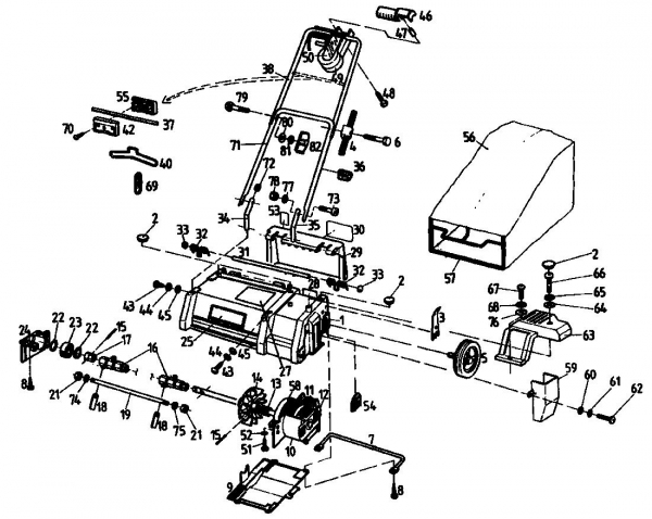 Ersatzteile Gutbrod Elektrovertikutierer VE 33 Typ: 02846.08  (1992) Grundgerät