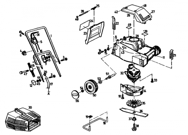 Ersatzteile Golf Elektromäher 132 HE Typ: 02845.08  (1992) Grundgerät