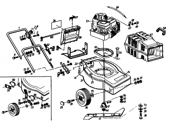 Ersatzteile Gutbrod Motormäher Turbo B-B Typ: 02893.02  (1992) Grundgerät