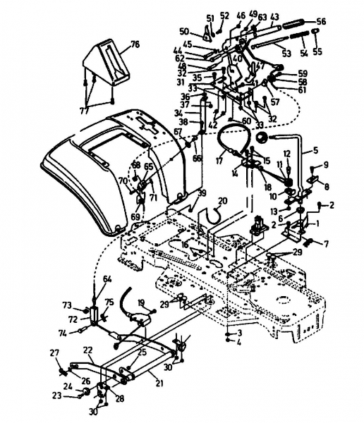 Ersatzteile Golf Rasentraktoren SPIDER 270 SD 4 Typ: 04015.08  (1992) Mähwerksaushebung