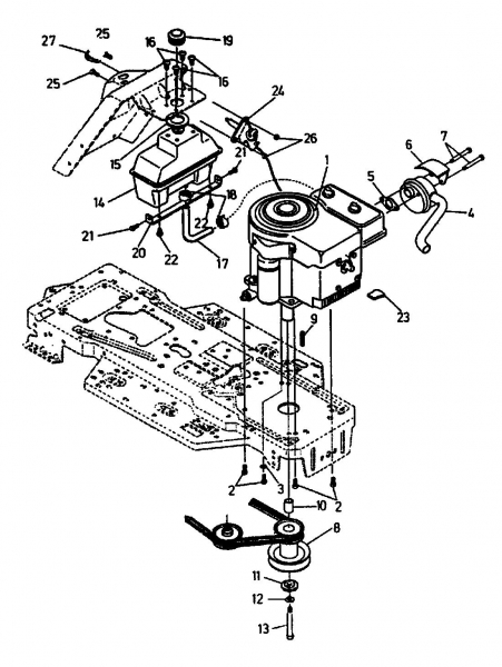 Ersatzteile Gutbrod Rasentraktoren RSB 100-12 Typ: 04015.02  (1992) Motorkeilriemenscheibe