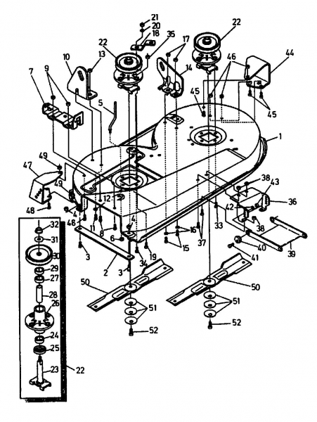 Ersatzteile Gutbrod Rasentraktoren RSB 100-12 Typ: 04015.02  (1992) Mähwerk 100cm