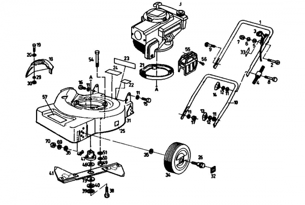 Ersatzteile Golf Motormäher 248 S 4 Typ: 02670.01  (1992) Grundgerät