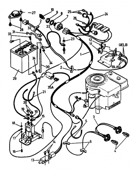 Ersatzteile Gutbrod Rasentraktoren RSB 100-12 Typ: 04015.02  (1992) Elektroteile