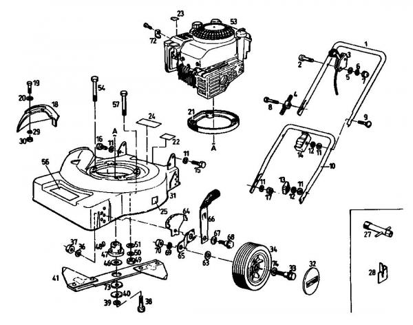 Ersatzteile Gutbrod Motormäher Turbo SBS Typ: 02670.02 (1992) Grundgerät