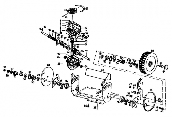 Ersatzteile Gutbrod Motormäher mit Antrieb Turbo HBSRE Typ: 04011.04  (1992) Getriebe