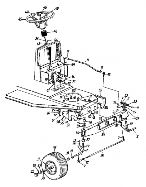 Ersatzteile Motec Rasentraktoren GT 12 LR Typ: 132-451E632  (1992) Vorderachse