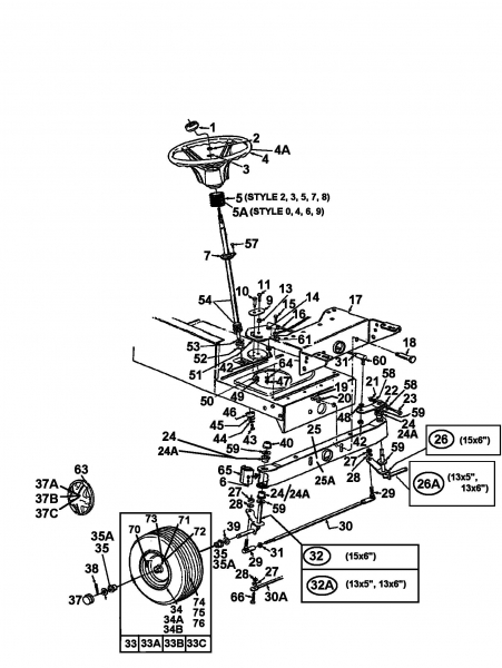 Ersatzteile Raiffeisen Rasentraktoren 112 ESL Typ: 132-650F628  (1992) Vorderachse