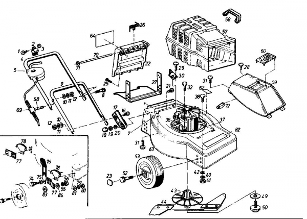 Ersatzteile Verts Loisirs Elektromäher Loisirs 46 E Typ: 02881.09  (1993) Grundgerät