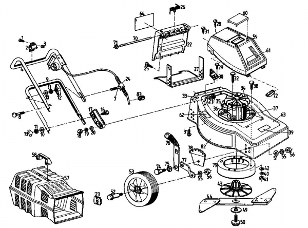 Ersatzteile Golf Elektromäher 345 HLES Typ: 02841.07  (1993) Grundgerät