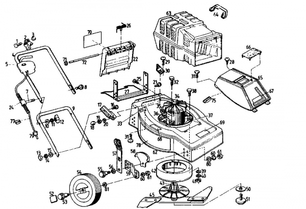 Ersatzteile Golf Elektromäher 345 HLE Typ: 02841.06  (1993) Grundgerät