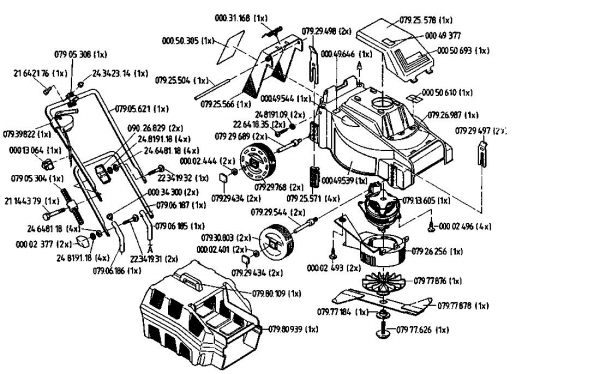 Ersatzteile Golf Elektromäher 140 HE Typ: 02806.08  (1993) Grundgerät