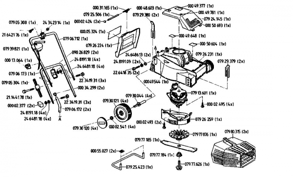 Ersatzteile Golf Elektromäher 132 HE Typ: 02810.01  (1993) Grundgerät