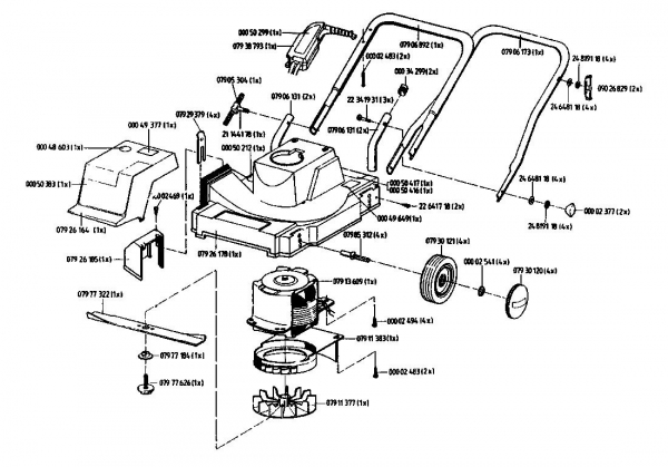 Ersatzteile Golf Elektromäher 130 SE Typ: 02804.01  (1993) Grundgerät
