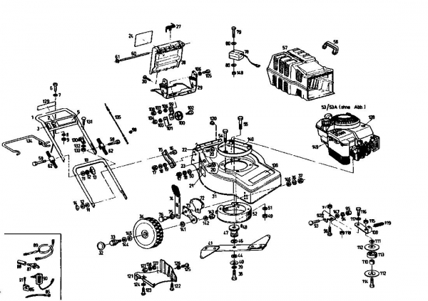 Ersatzteile Gutbrod Motormäher mit Antrieb Turbo HBSRE Typ: 04011.04  (1993) Grundgerät