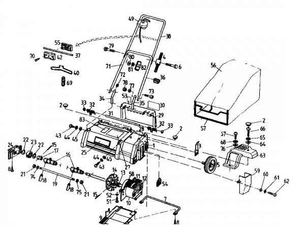 Ersatzteile Gutbrod Elektrovertikutierer VE 33 Typ: 02826.02  (1993) Grundgerät