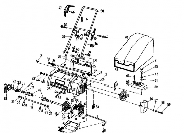Ersatzteile Diana Elektrovertikutierer 320 VE Typ: 02801.04  (1993) Grundgerät