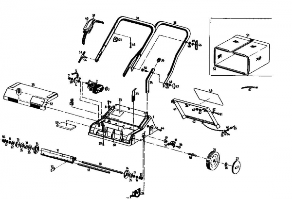 Ersatzteile Fleurelle Elektrovertikutierer V 28 EL Typ: 02805.05  (1993) Grundgerät